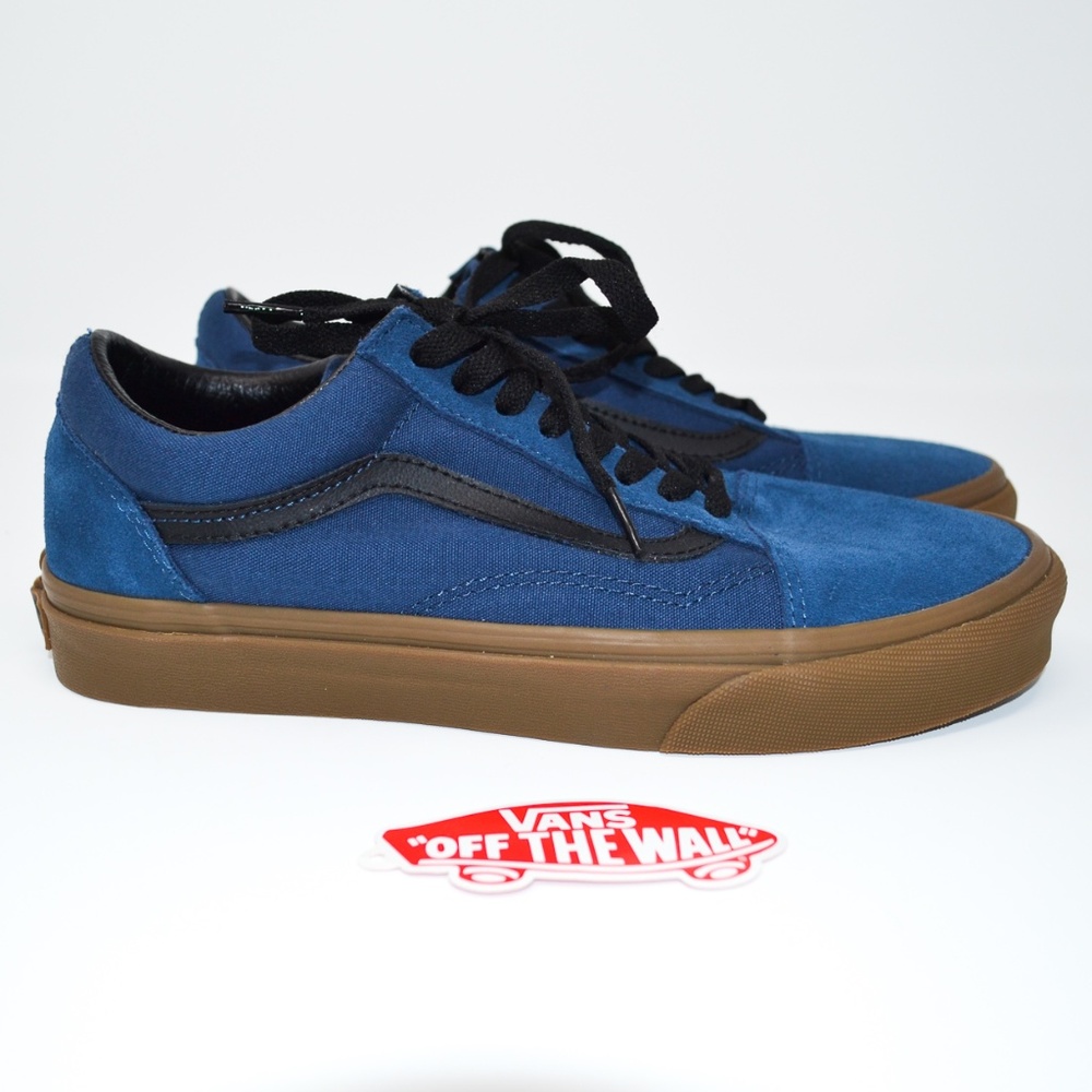 Navy Blue & Black Gum Sole Canvas/Suede Old Skools